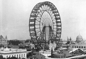 a black-and-white archival image of a ferris wheel