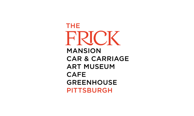 The Frick Pittsburgh new brand in poppy red with a list of all the Frick has to offer.