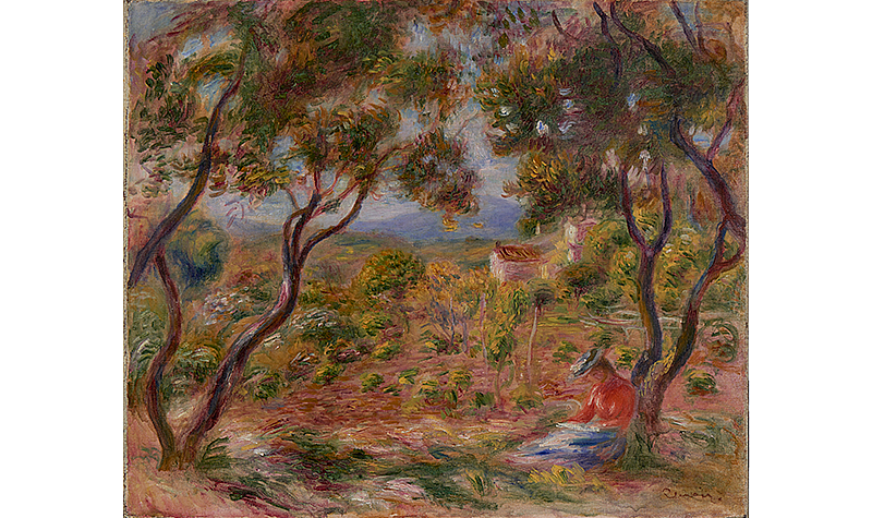 Pierre-Auguste Renoir (French, 1841-1919).The Vineyards at Cagnes, 1908. Oil on canvas, 18 1/4 x 21 3/4 in. (46.4 x 55.2 cm). Brooklyn Museum, Gift of Colonel and Mrs. Edgar W. Garbisch, 51.219.