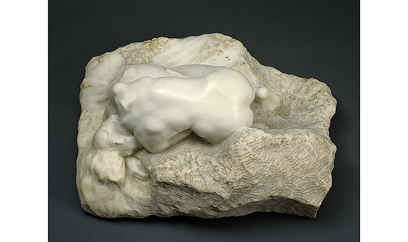 Auguste Rodin (French, 1840-1917). Danaid (DanaÃ¯de), circa 1903. Marble, 12 3/4 Ã— 27 1/2 Ã— 20 1/2 in. (32.4 Ã— 69.9 Ã— 52.1 cm). Brooklyn Museum, Ella C. Woodward Memorial Fund, 12.873.
