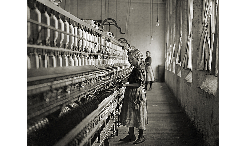 Lewis Wickes Hine, American, 1874-1940. Sadie, a cotton mill spinner, Lancaster, South Carolina, 1908. Gelatin silver print, 10.75 x 13.75 in. (27.3 x 34.9 cm).