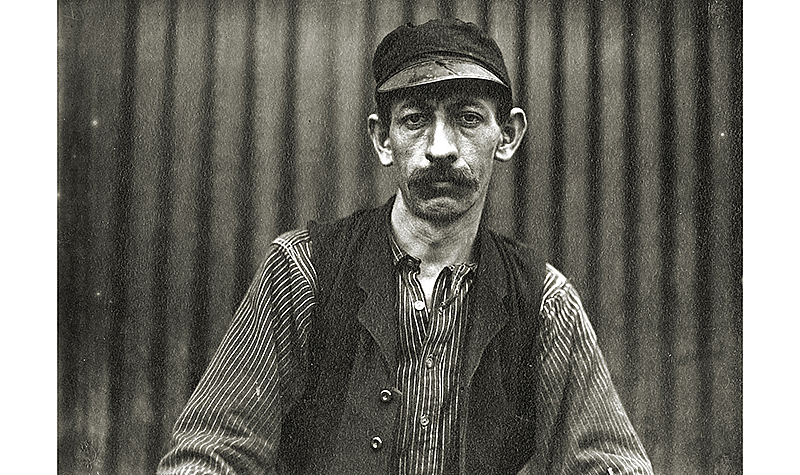 Lewis Wickes Hine, American, 1874-1940. German steel worker, Pittsburgh, ca. 1908. Gelatin silver print, 4.5 x 6.75 in. (11.4 x 17.1 cm).