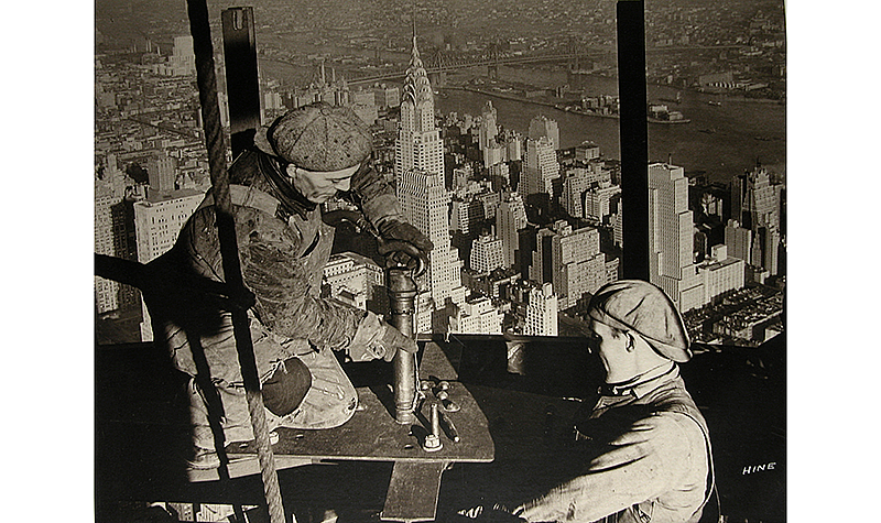 Lewis Wickes Hine, American, 1874-1940. Topping the mast, Empire State Building, 1930. Gelatin silver print, 20 x 16 in. (50.8 x 40.6 cm).
