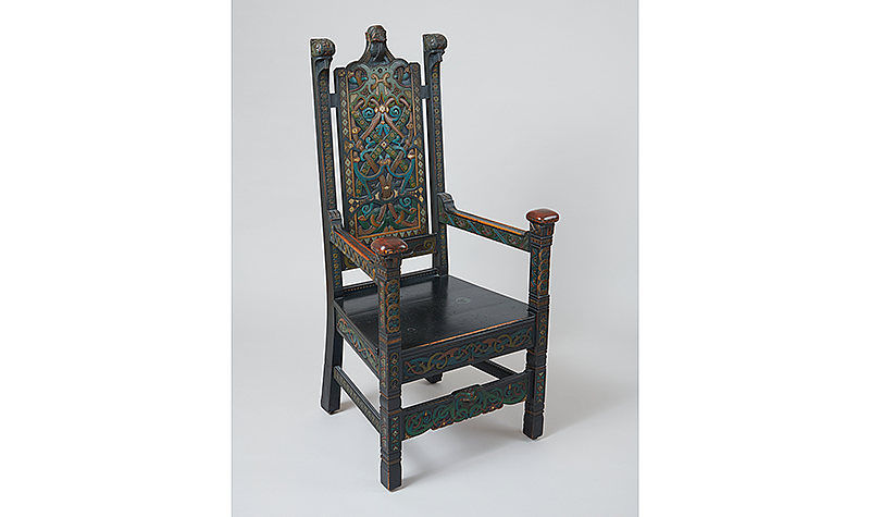 Lars Kinsarvik, Norwegian, 1846-1925. Armchair, 1900. Painted pine, 51 x 25 x 22 1/2 in. (129.5 x 63.5 x 57.2 cm). Werner Collection.